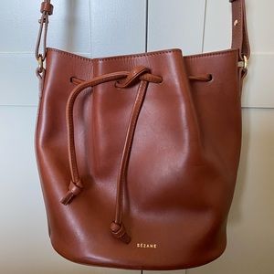 Sezane Farrow Bucket Leather Bag